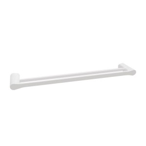 Manhattan Double Towel Rail 600mm Gloss White & Chrome